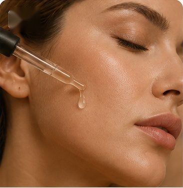 Aplicação de bioestimulador de colágeno na pele do rosto